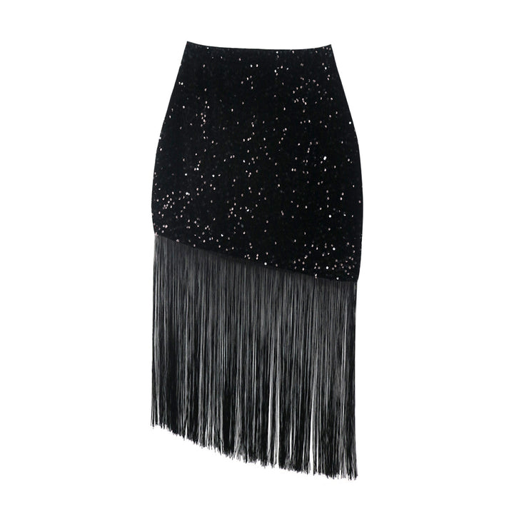 Ladies glamorous skirt with sequins and fringes StylebySassy