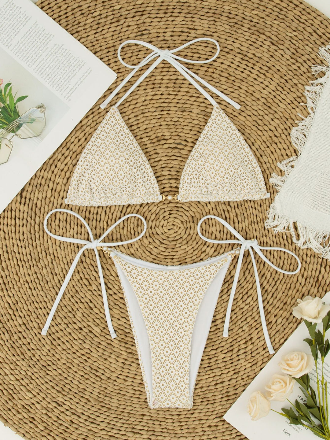 Women Triangle Bikini Set with stunning lace design StylebySassy