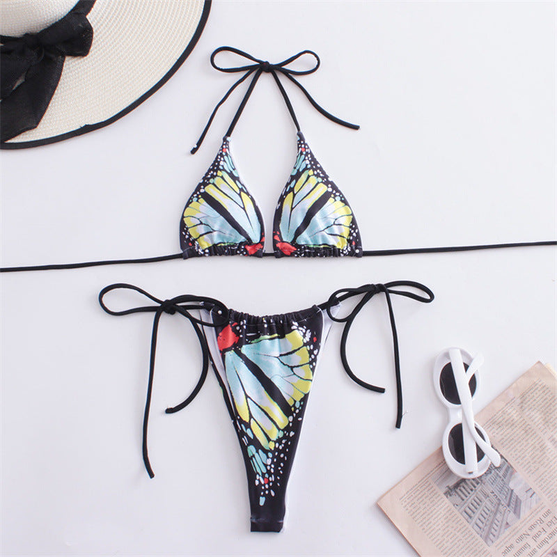 Women's Triangle Bikini with Butterfly Design and Adjustable Straps StylebySassy