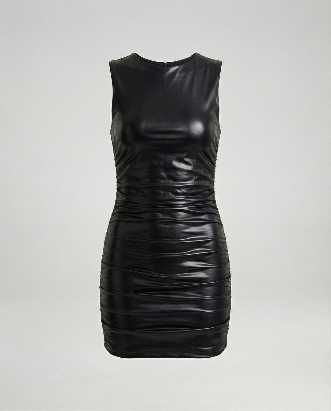 Women's Mini Dress Wet Look Leather Effect