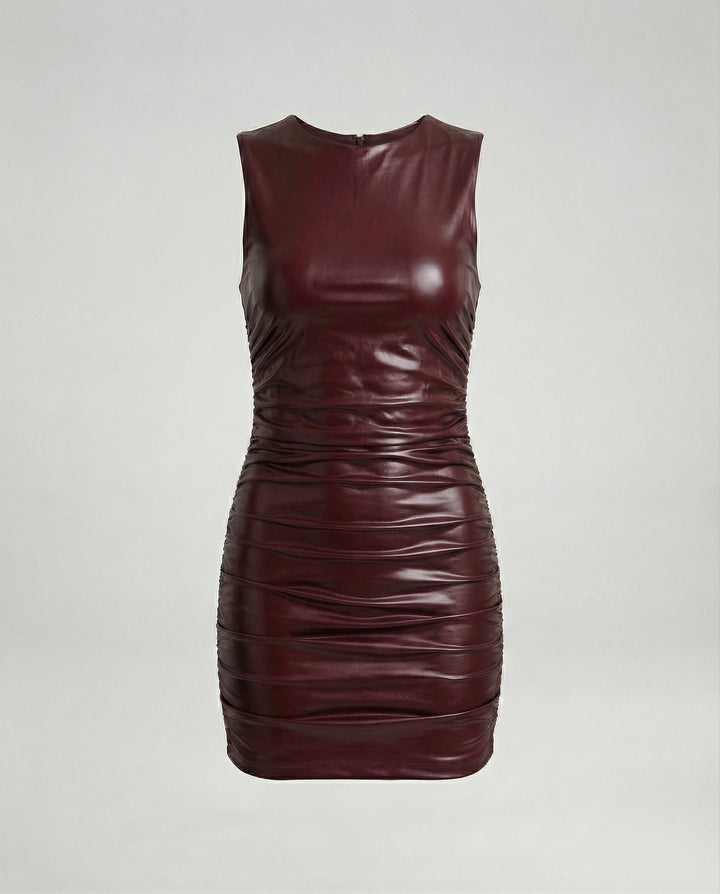 Women's Mini Dress Wet Look Leather Effect
