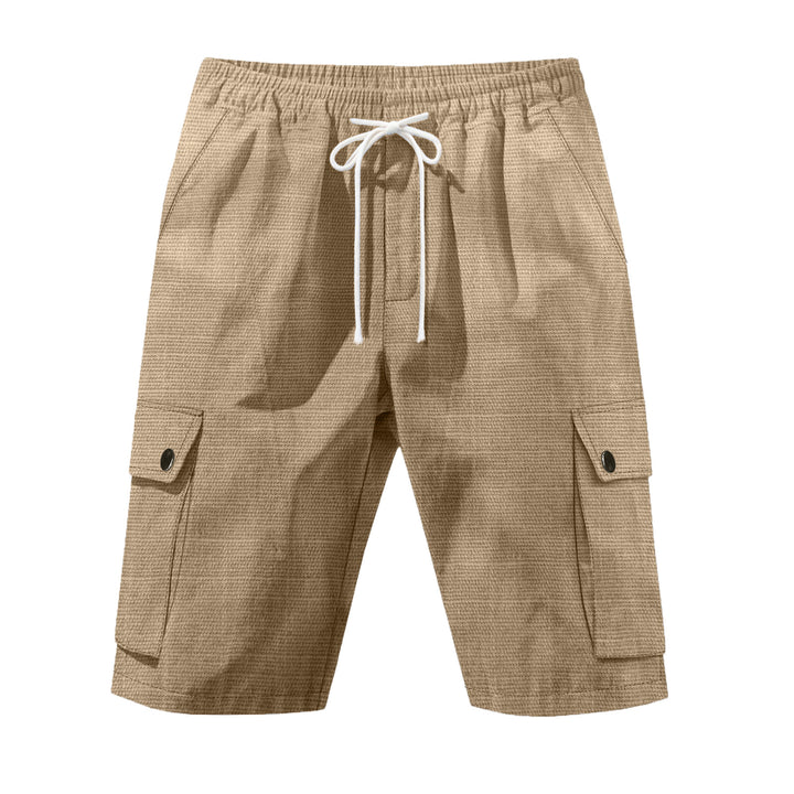 Men's casual cargo Bermuda shorts with elastic waistband and drawstring StylebySassy