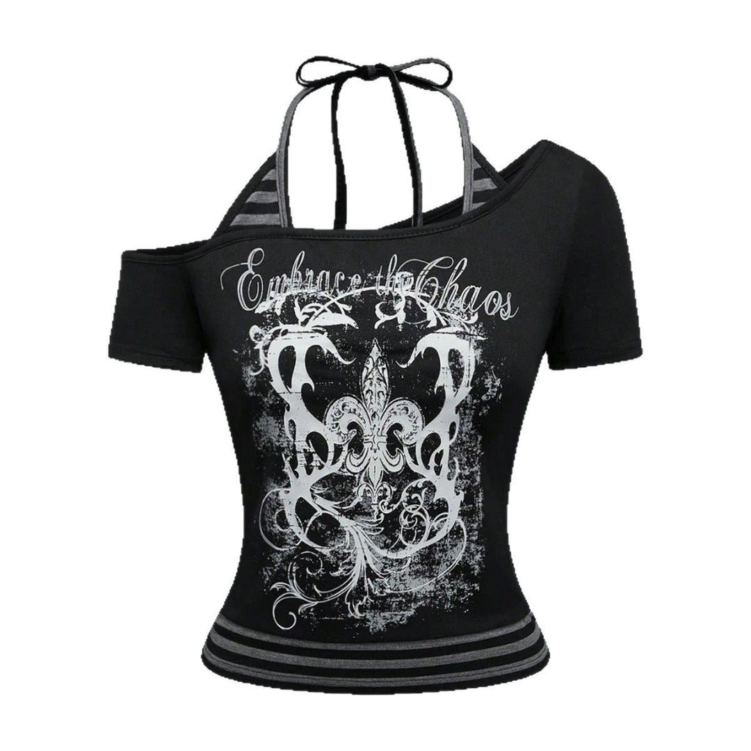 Women Off-Shoulder Top with Graphic Design StylebySassy