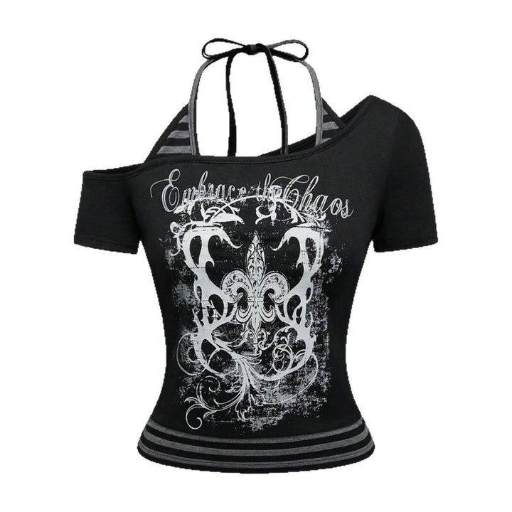 Women Off-Shoulder Top with Graphic Design StylebySassy