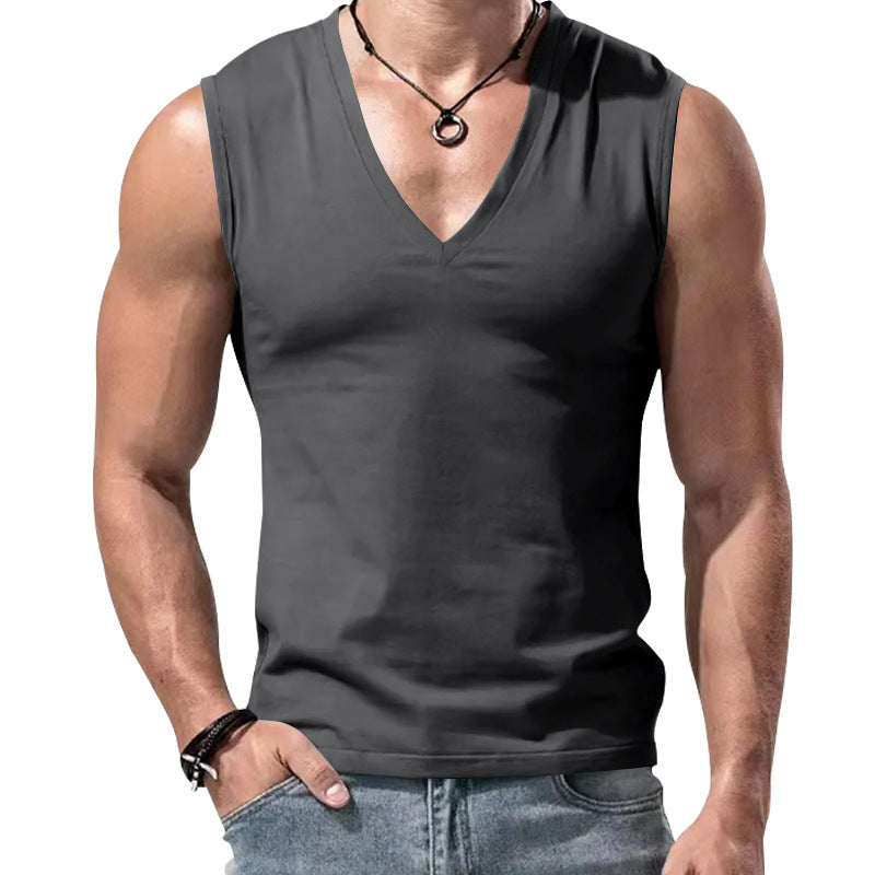 Men's form-fitting sleeveless V-neck muscle shirt StylebySassy