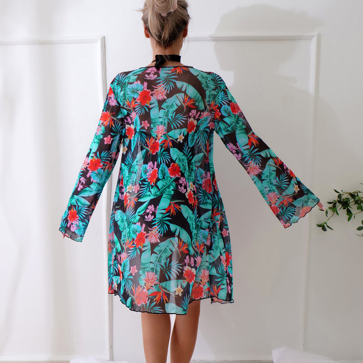 Women's beach cover-up with floral pattern and body StylebySassy