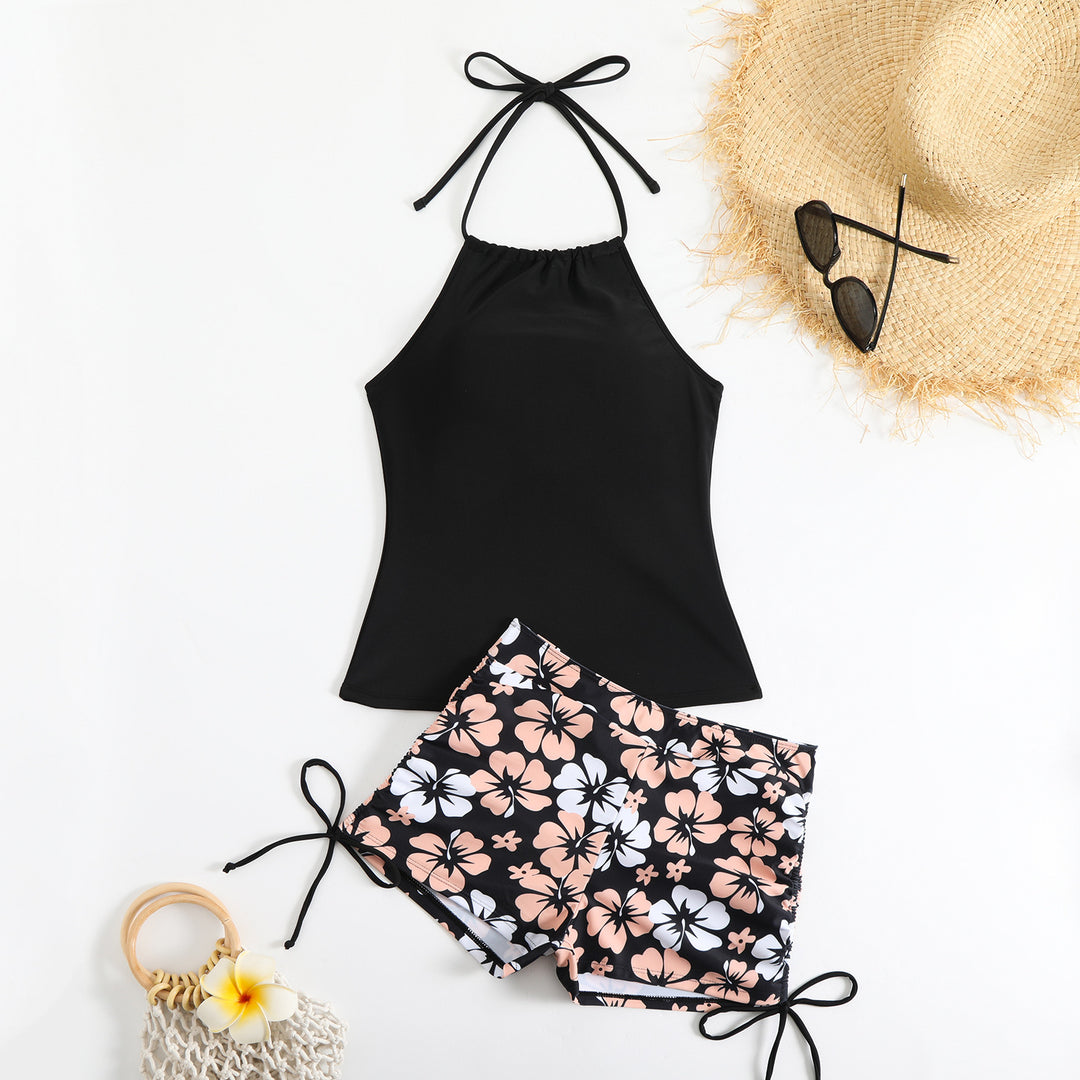 Ladies sporty bathing set with fashionable floral pattern StylebySassy