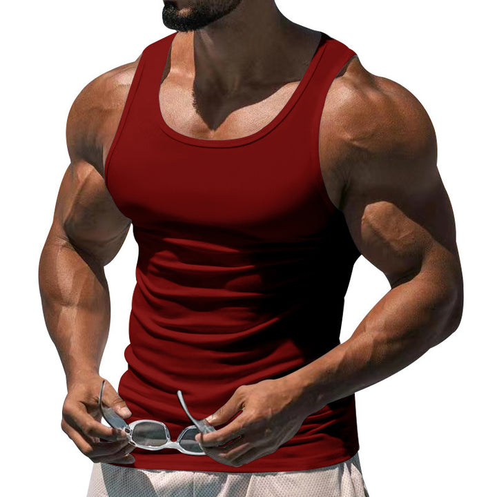 Men's figure-hugging functional tank top with high armholes and stretch jersey StylebySassy