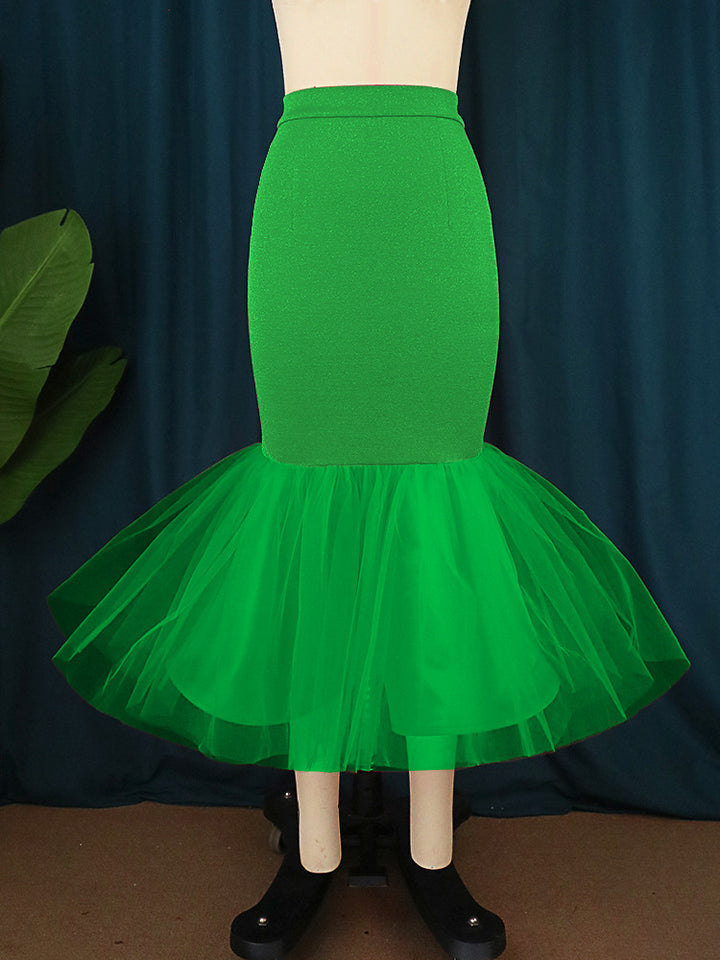 Women Elegant Tulle Skirt with Voluminous Hem StylebySassy