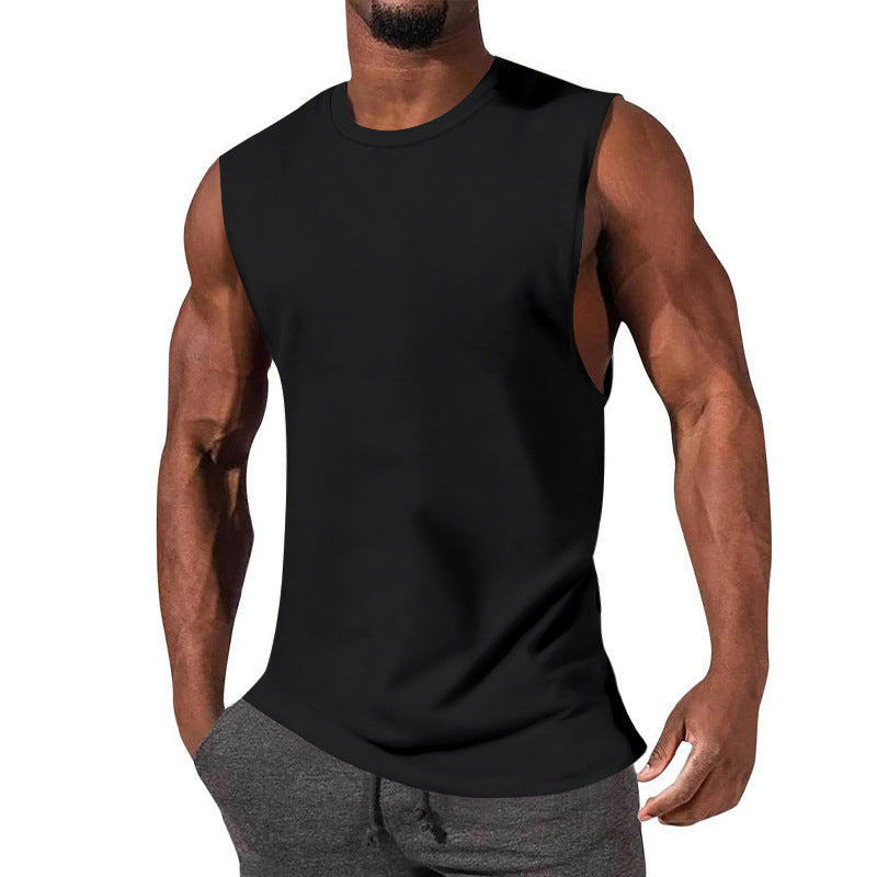 Men's athletic tank top with extra deep arm cut and elastic cotton blend StylebySassy