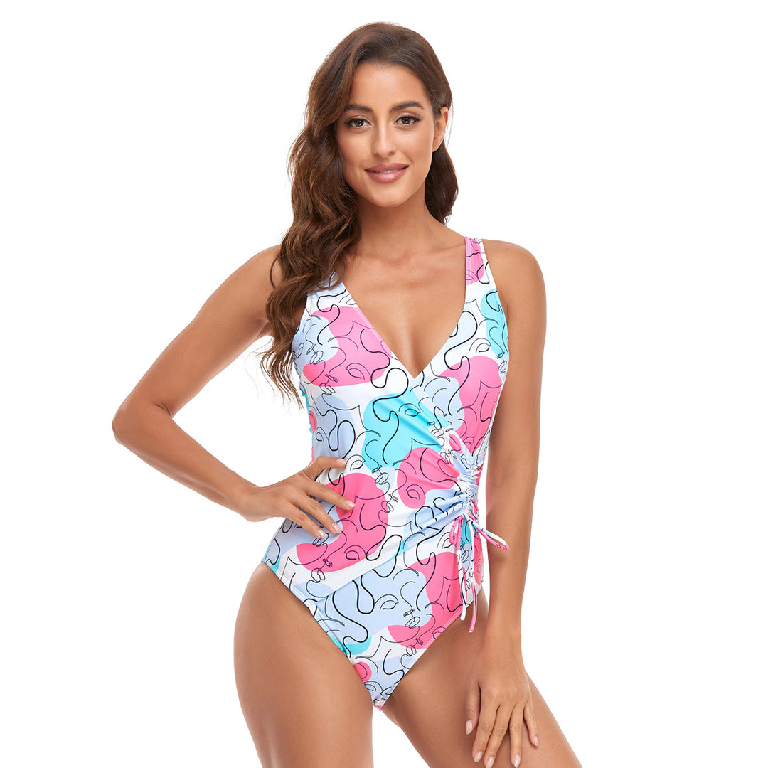 Women's Sporty One-Piece Swimsuit with Modern Wrap Design StylebySassy