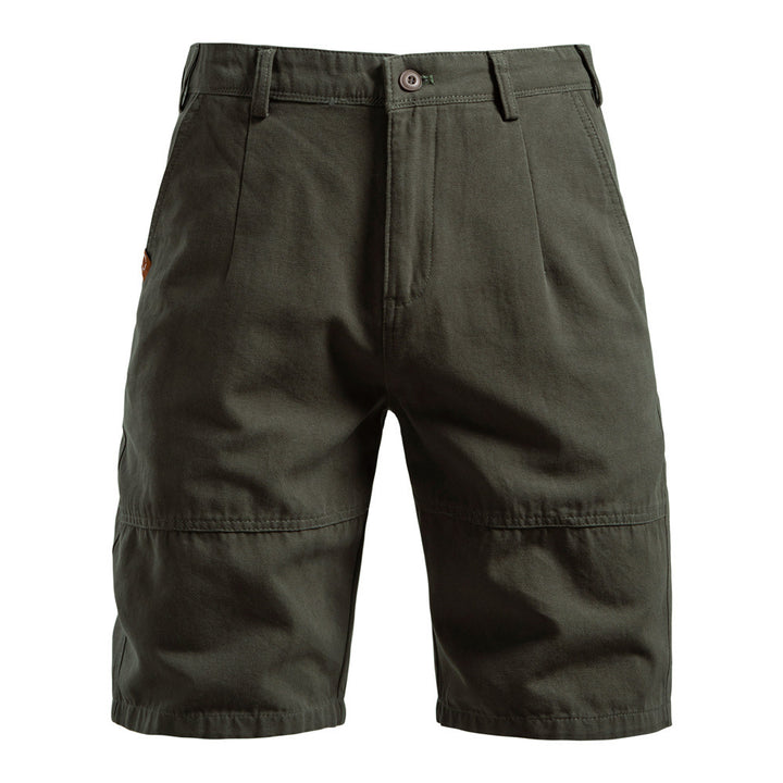 Men's robust cotton twill Bermuda shorts with reinforced knee inserts and relaxed fit StylebySassy
