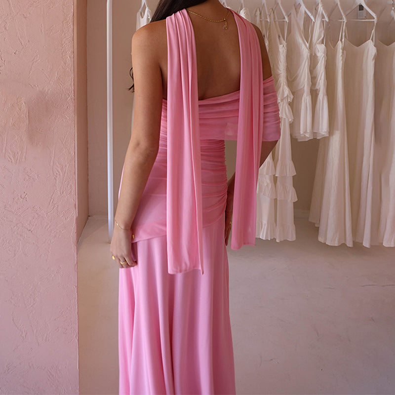 Women Refined Off-Shoulder Maxi Dress with Ruffle Details StylebySassy