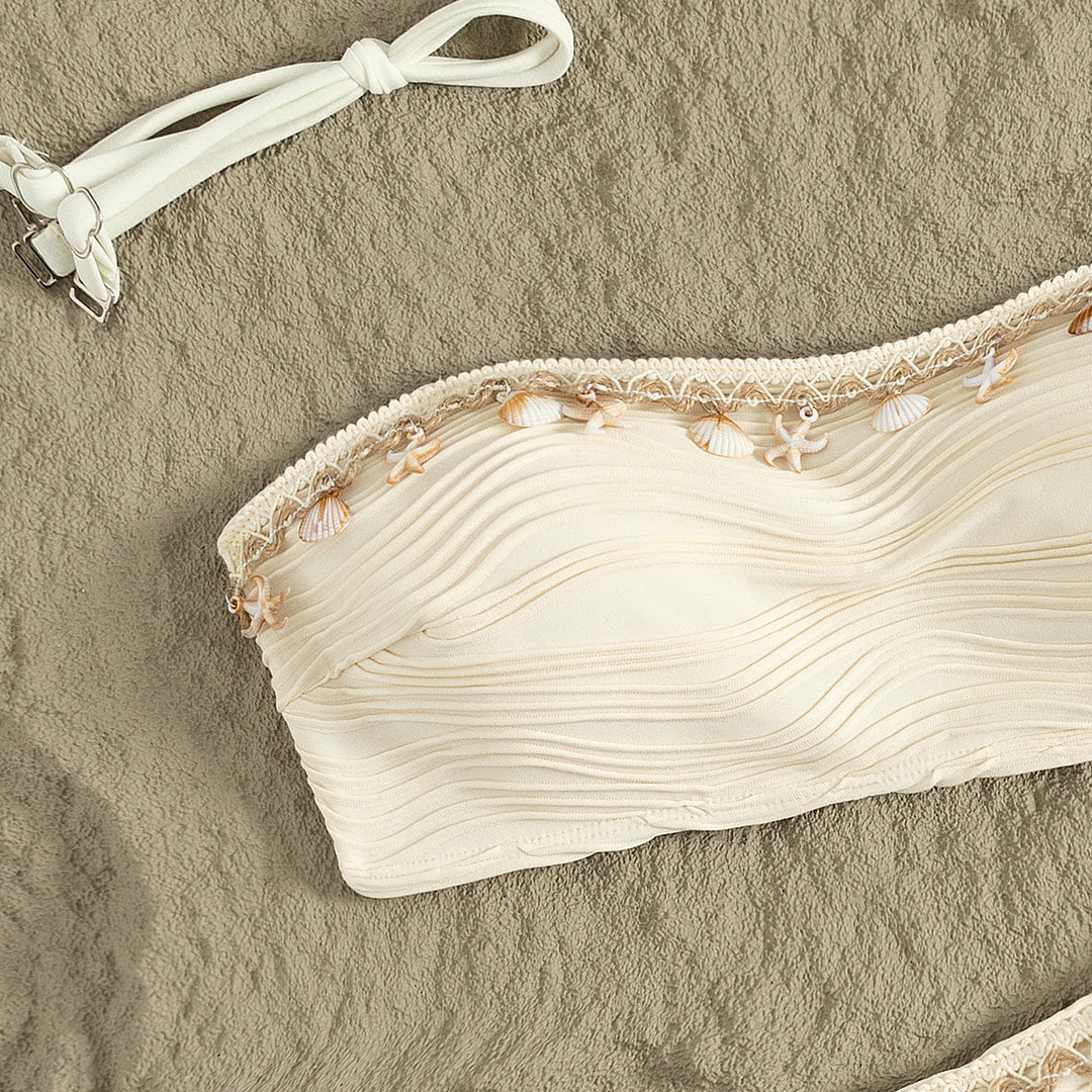 Women's bandeau bikini with shell decoration StylebySassy