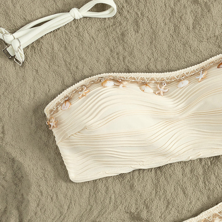 Women's bandeau bikini with shell decoration StylebySassy