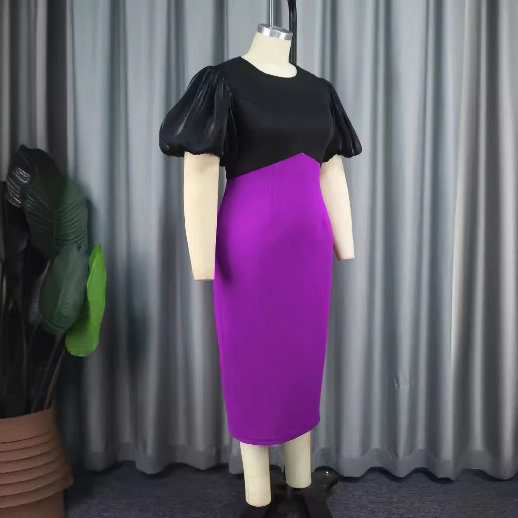 Women's Fitted Dress with Voluminous Puff Sleeves StylebySassy
