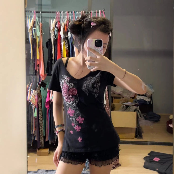Women's T-Shirt with unique floral design StylebySassy