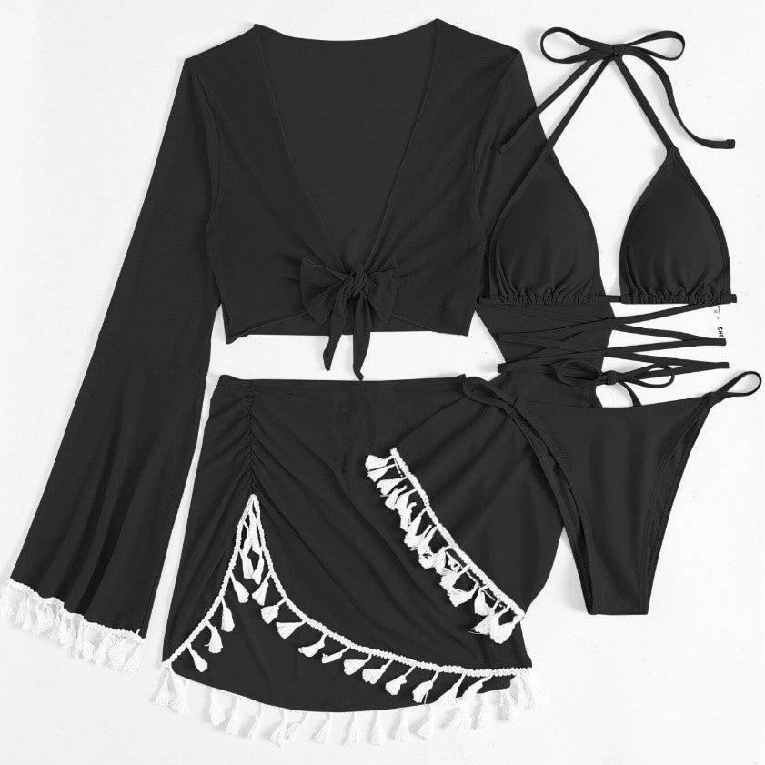 Women's Bathing Set with Charming Fringes StylebySassy