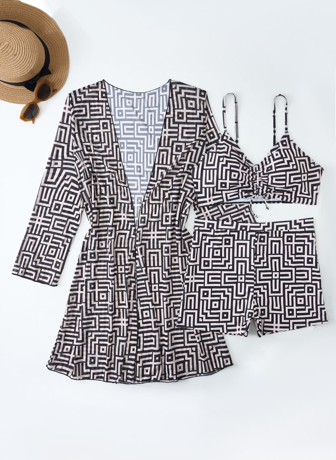 Women's Swimwear Set with Stylish Kimono and Shorts StylebySassy
