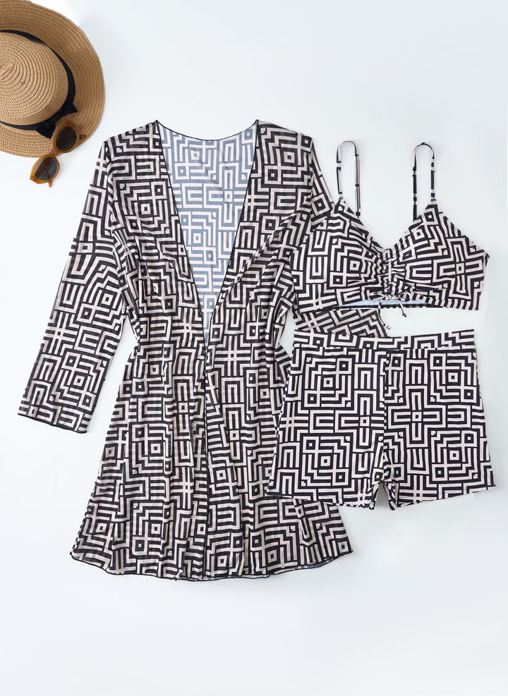 Women's Swimwear Set with Stylish Kimono and Shorts StylebySassy