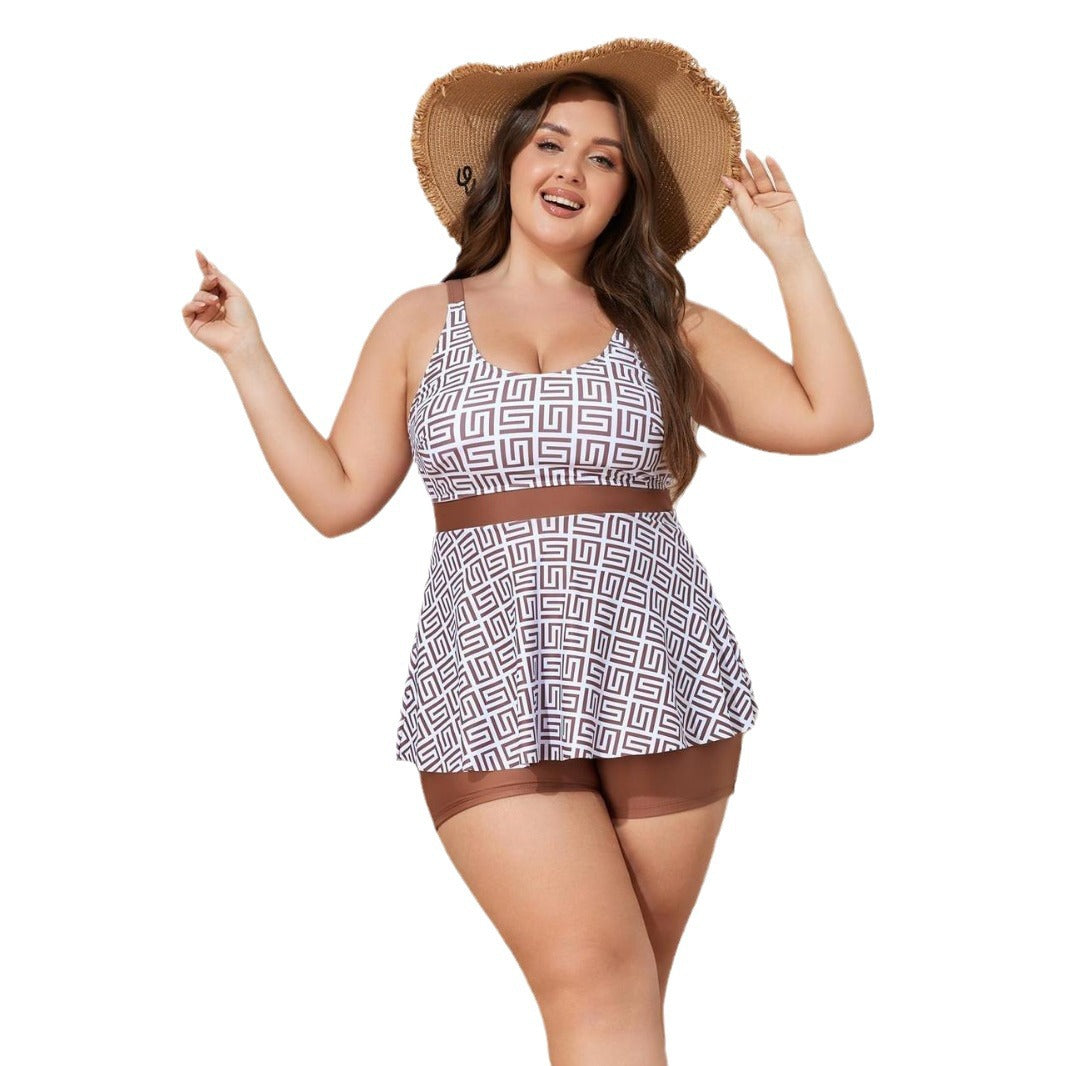 Ladies Fashionable Tankini with Sculptural Pattern Applications StylebySassy