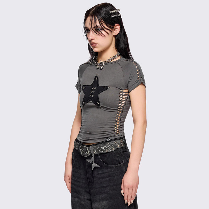 Women's fitted T-shirt with star design StylebySassy