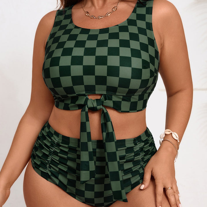Ladies Cropped Swim Top with High-Cut Bottom StylebySassy