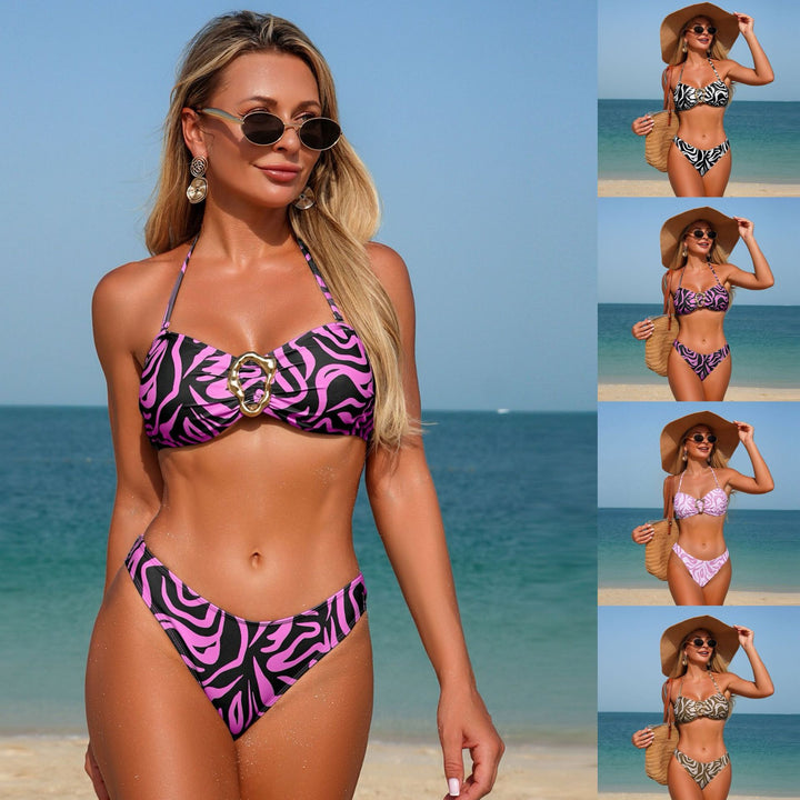 Women's Triangle Bikini with Fashionable Ring Details StylebySassy
