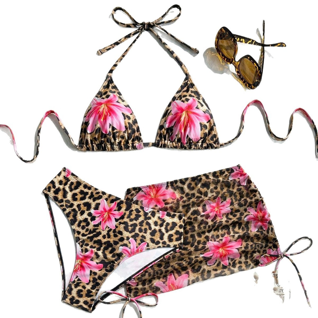 Women's Triangle Bikini with Transparent Wrap Skirt StylebySassy