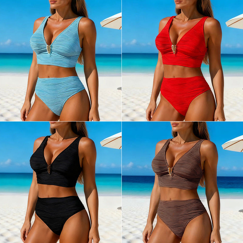 Women's Support Bikini Set with Elegant V-Neck StylebySassy