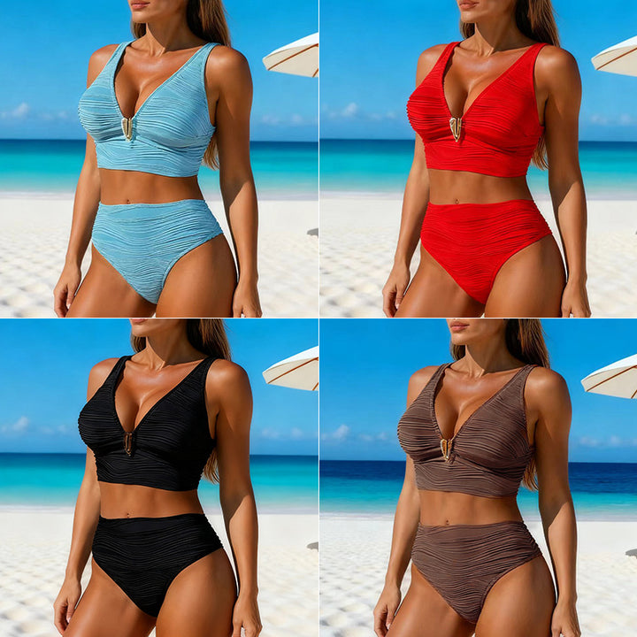 Women's Support Bikini Set with Elegant V-Neck StylebySassy