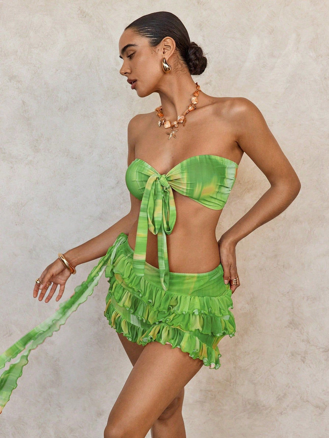 Women's bandeau bikini with stylish ruffle details StylebySassy