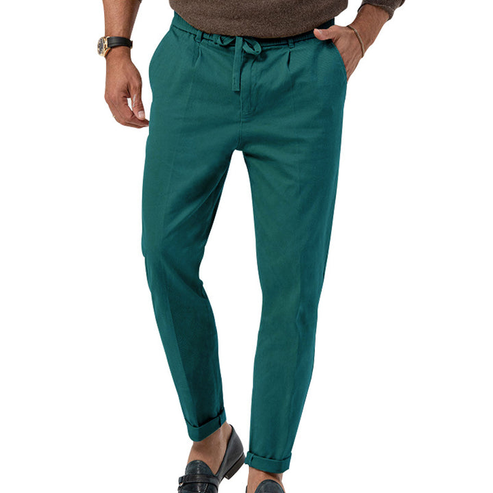 Men's lightweight linen pants with drawstring and slim fit StylebySassy
