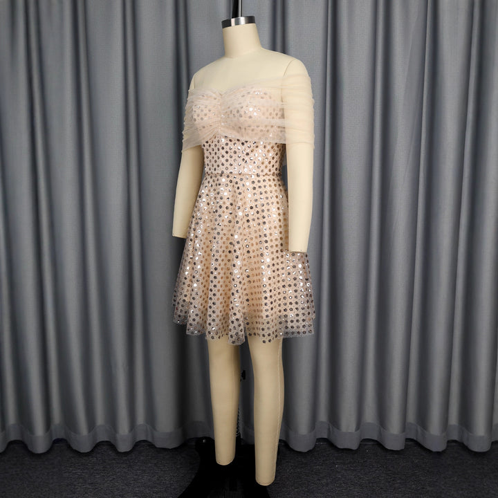 Ladies glamorous tulle dress with sparkling sequins StylebySassy