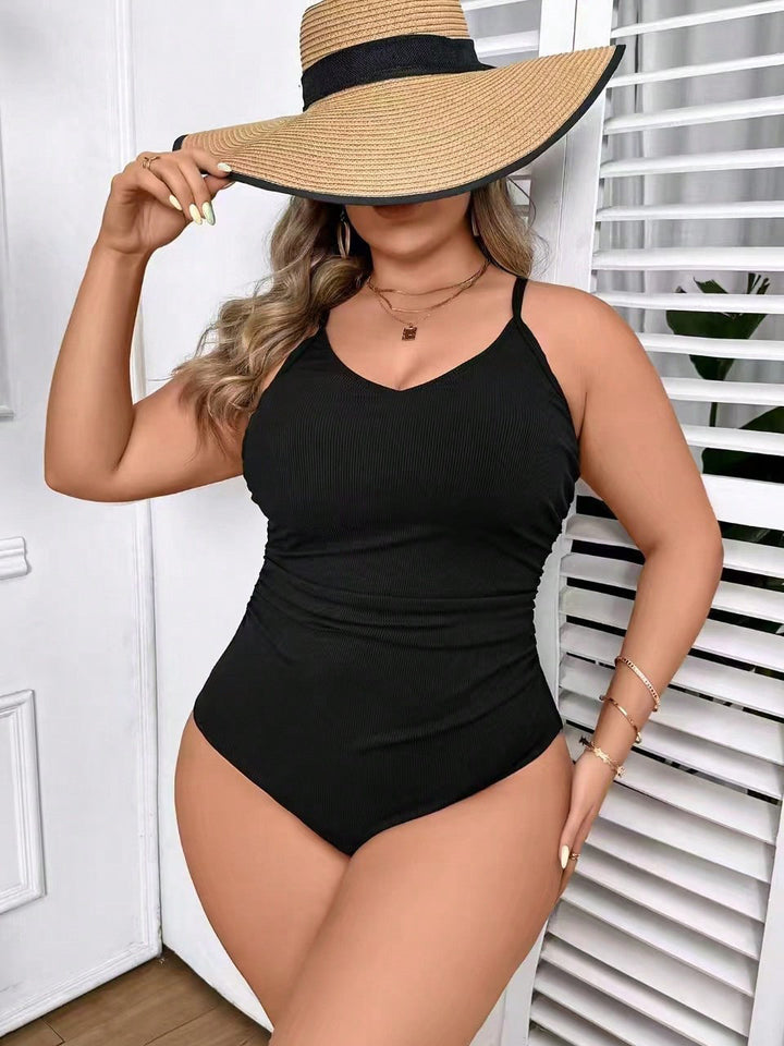 Women's One-Piece Swimsuit with Refined Ribbed Pattern StylebySassy
