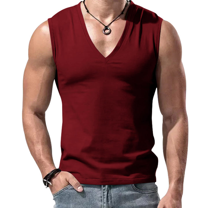 Men's form-fitting sleeveless V-neck muscle shirt StylebySassy