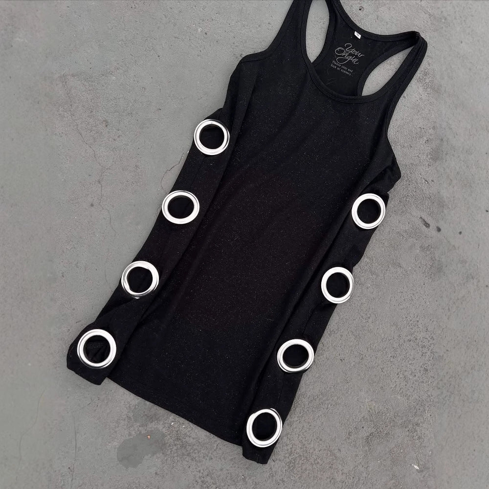 Women Figure-hugging Mini Dress with Metallic Details StylebySassy