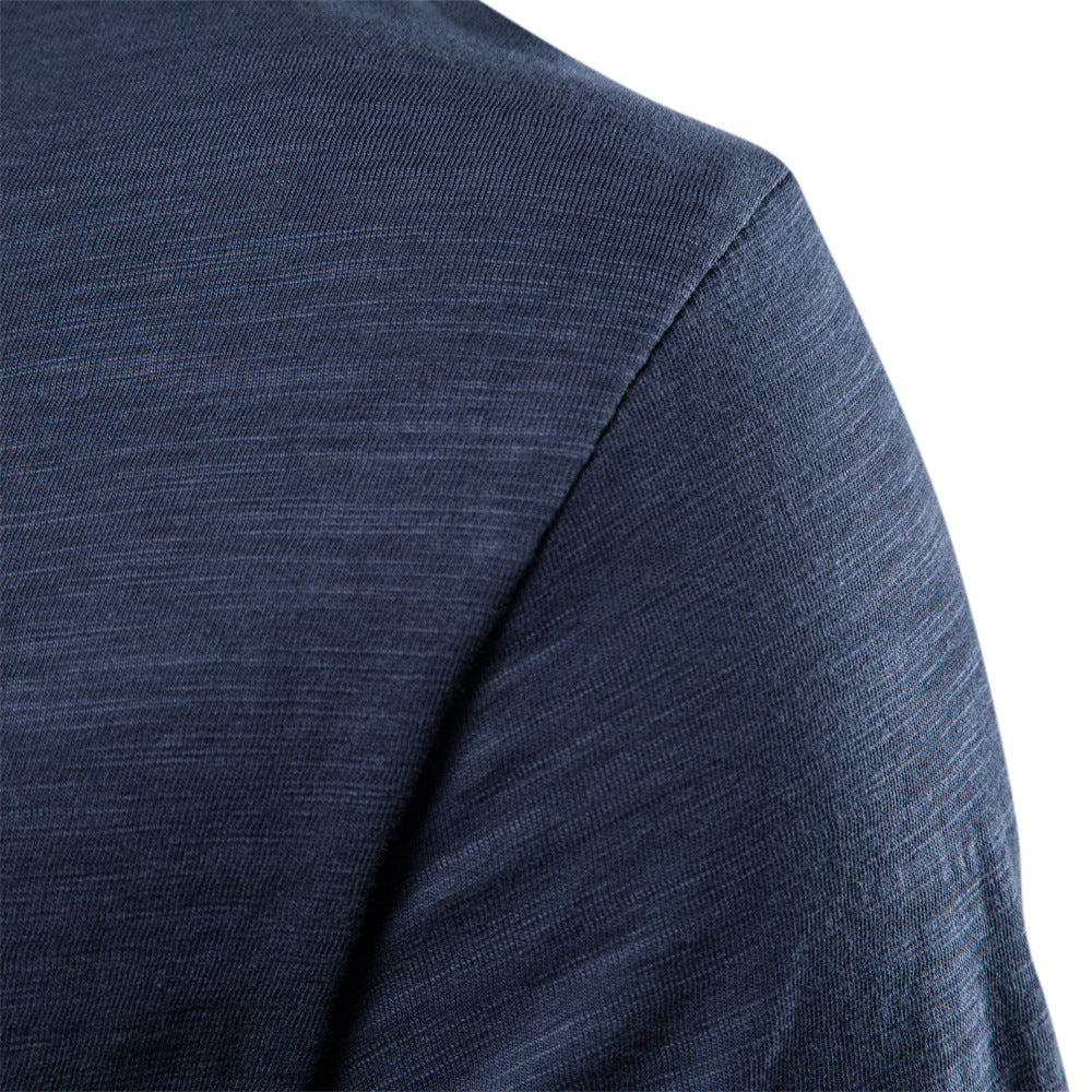 Men's lightweight cotton shirt with round neckline and slim fit StylebySassy