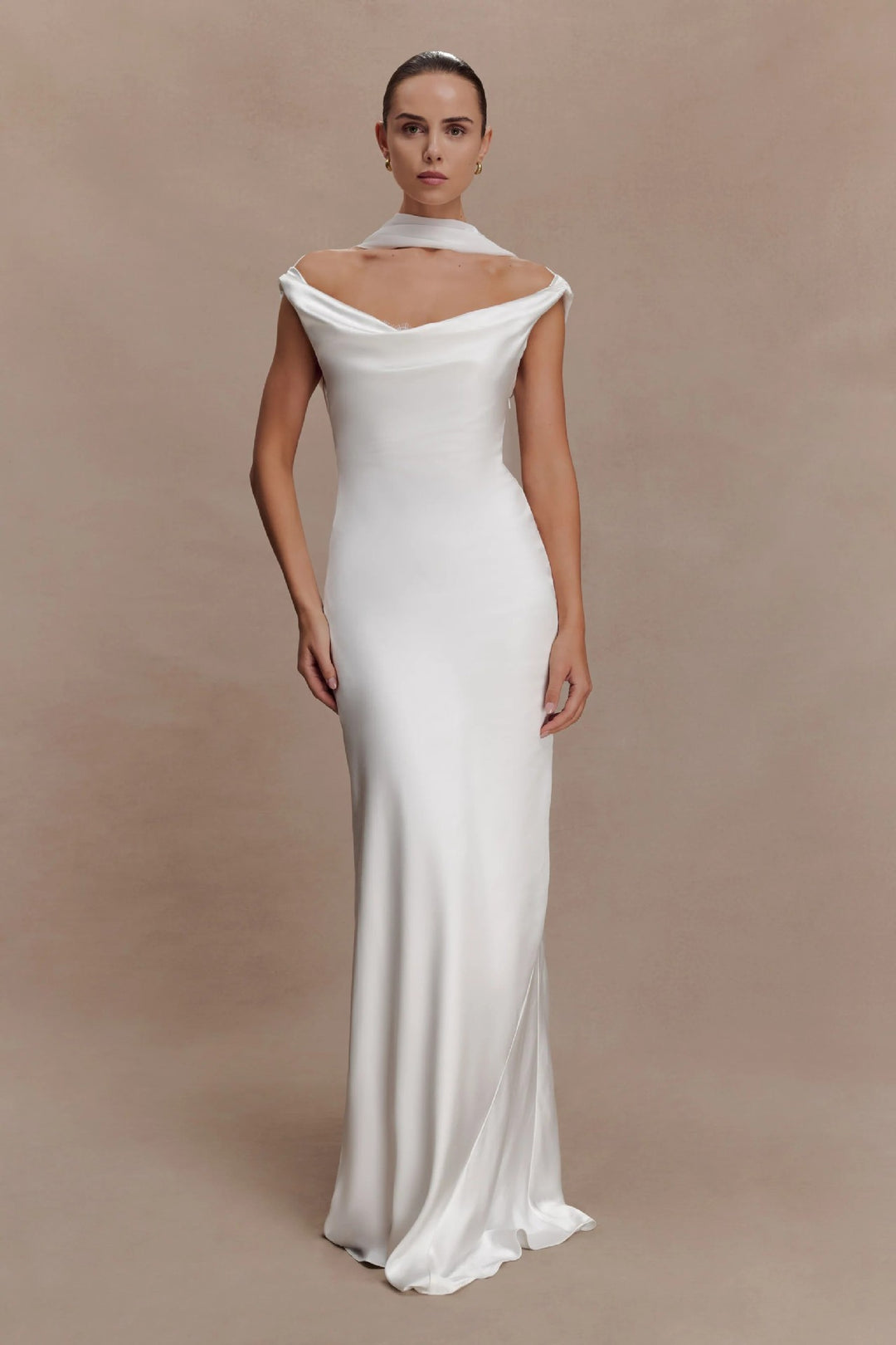 Women's Elegant Satin Evening Dress with Off-the-Shoulder Design StylebySassy