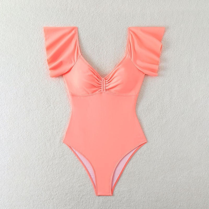Ladies elegant one-piece swimsuit with ruffles StylebySassy