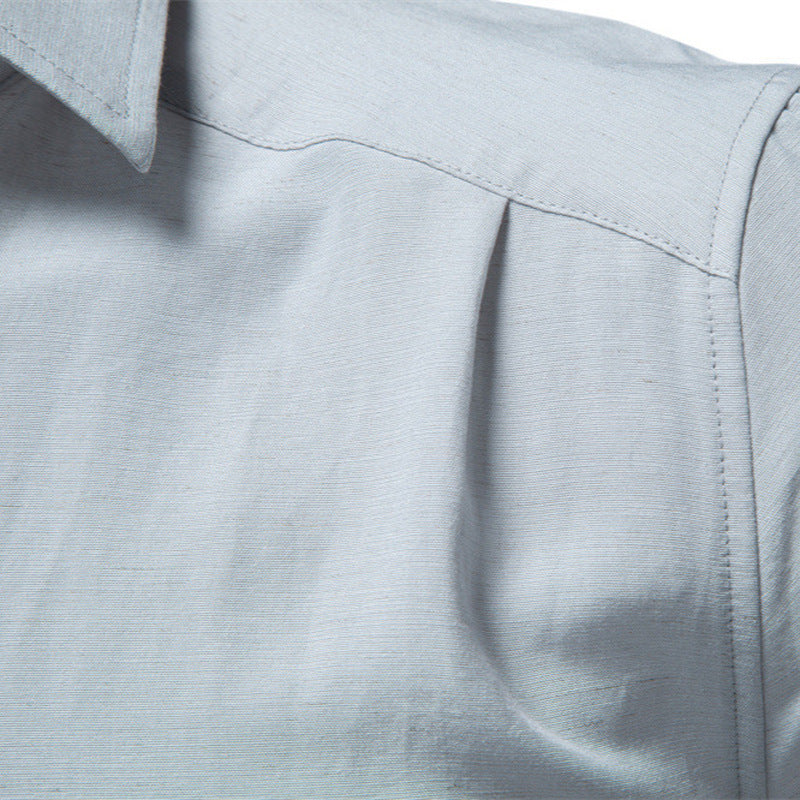 Men's structured linen shirt with Kent collar and tailored fit StylebySassy