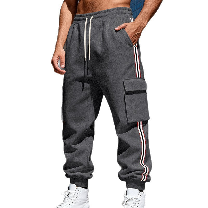 Men's cargo jogging pants with drawstring, side cargo pockets, and elastic cuffs StylebySassy