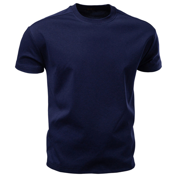 Men's nano classic cotton jersey round neck shirt with reinforced collar StylebySassy