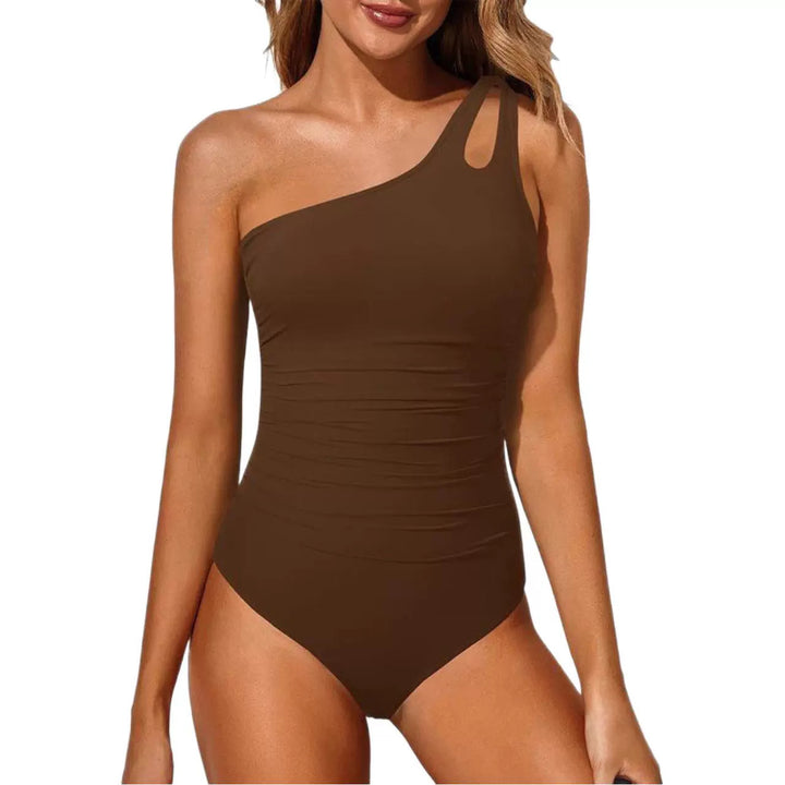 Women's One-Piece Swimsuit with Asymmetrical Cut-Out Design StylebySassy