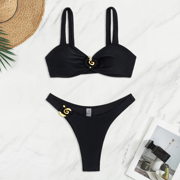 Ladies Bikini with elegant gold details StylebySassy