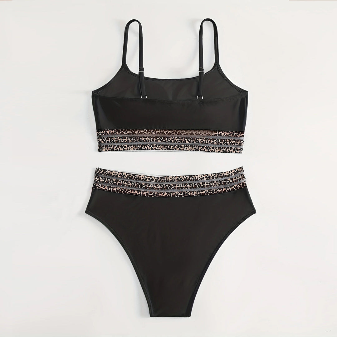 Women's High-Waisted Bikini Set with Fashionable Leopard Details StylebySassy