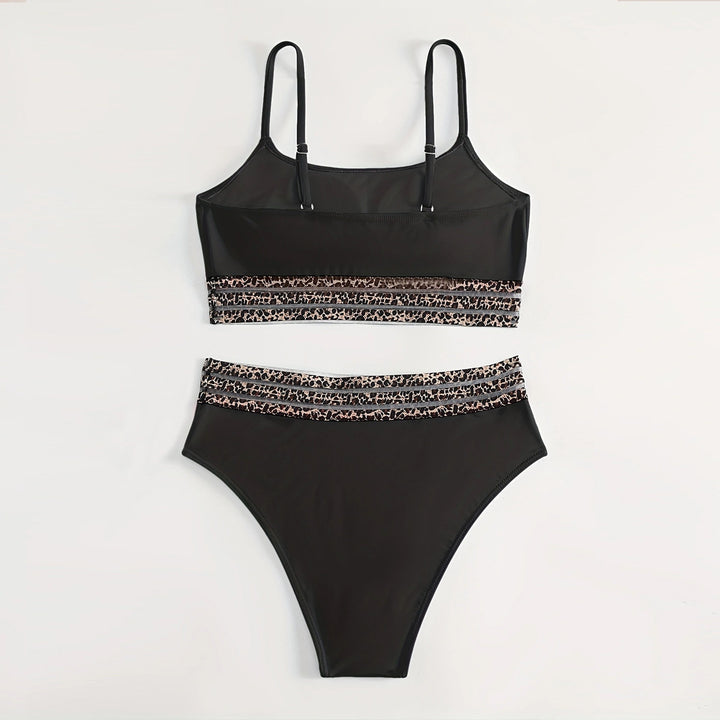 Women's High-Waisted Bikini Set with Fashionable Leopard Details StylebySassy