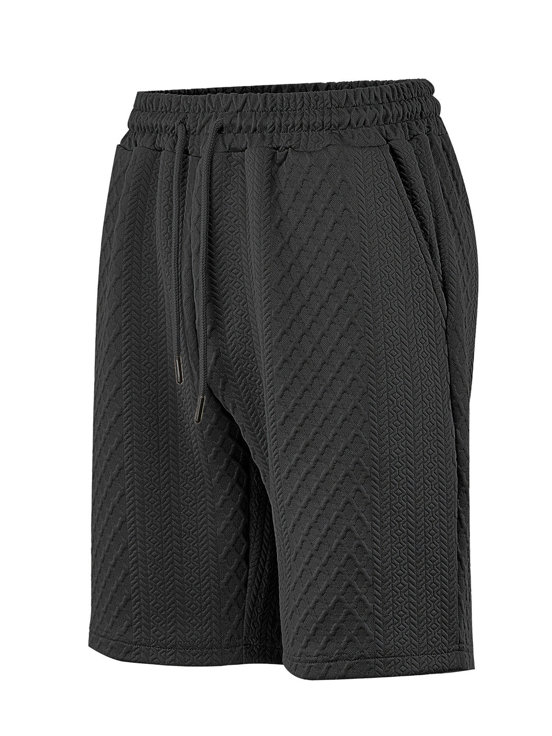 Men's structured lounge shorts with elastic waistband drawstring and side pockets StylebySassy