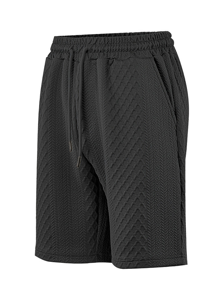 Men's structured lounge shorts with elastic waistband drawstring and side pockets StylebySassy