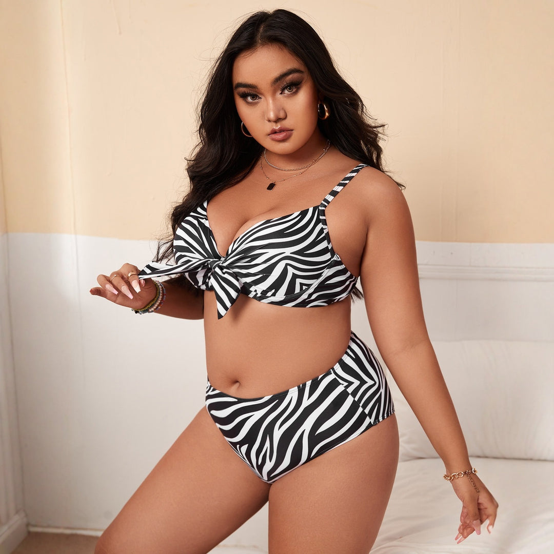 Women's Multi-patterned Bikini with Knot Detail StylebySassy